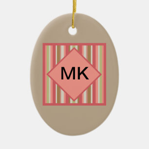 Paprika Stripes Pattern Ceramic Tree Decoration