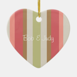 Paprika Stripes Pattern Ceramic Tree Decoration