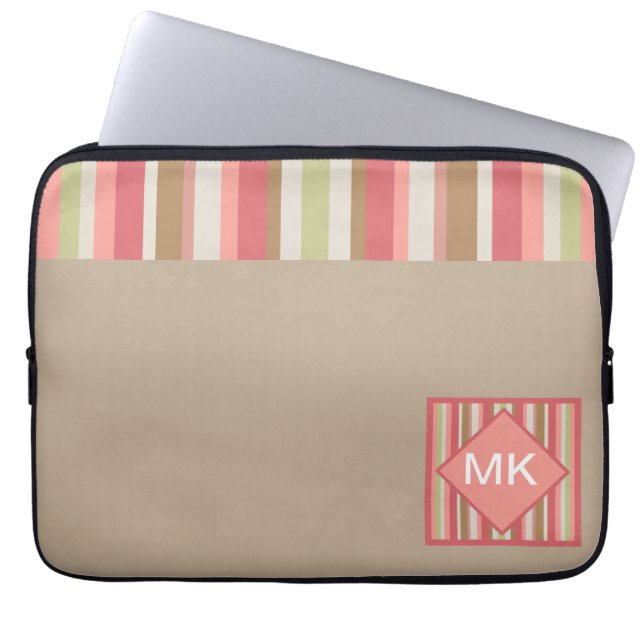 Paprika Stripes Pattern Laptop Sleeve (Front)