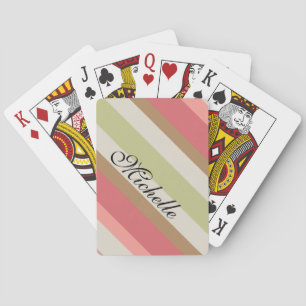 Paprika Stripes Pattern Playing Cards