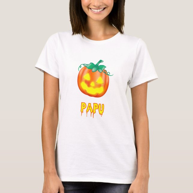Papu Halloween Family Jack O Lantern Pumpkin T-Shirt (Front)