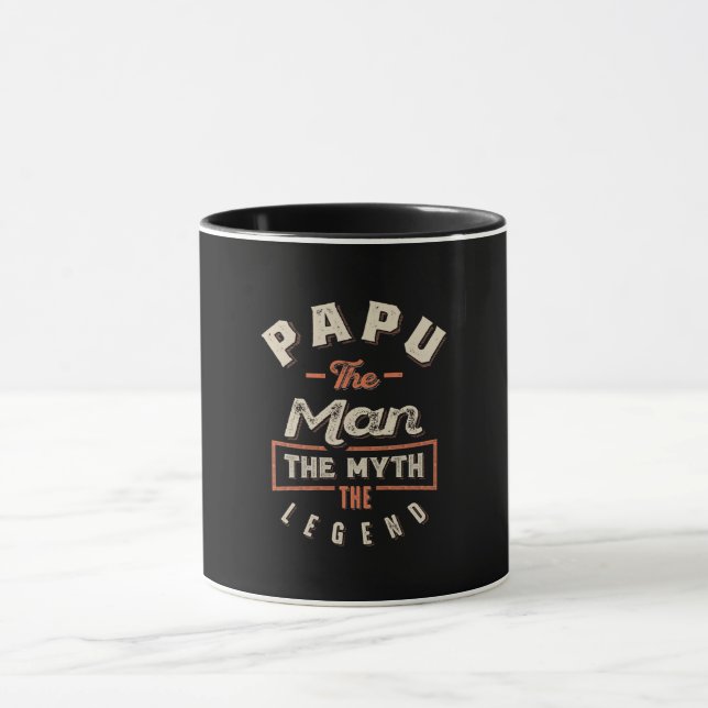 Papu The Man Myth Legend Grandpa Gift Men Father's Mug (Center)