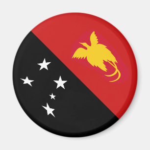 Papua New Guinea Fisheye Flag Magnet