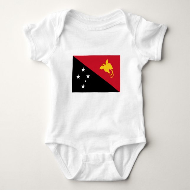 Papua New Guinea Flag Baby Bodysuit (Front)
