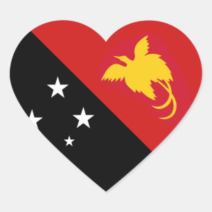 Papua New Guinea Flag Heart Sticker