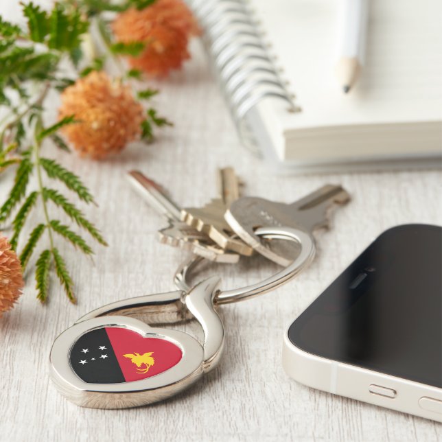 Papua New Guinea flag Key Ring (Side)