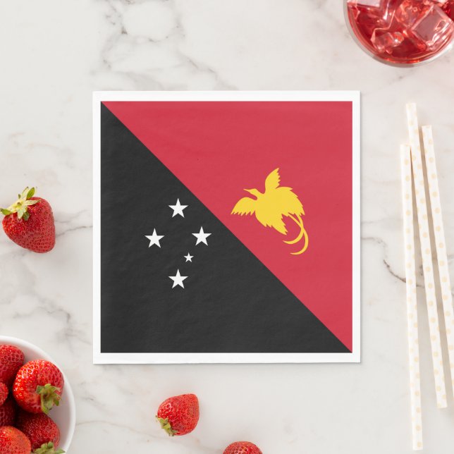 Papua New Guinea flag Napkin (Insitu)
