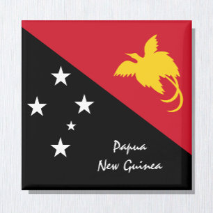 Papua New Guinea flag & Oceania holiday/sport fans Magnet