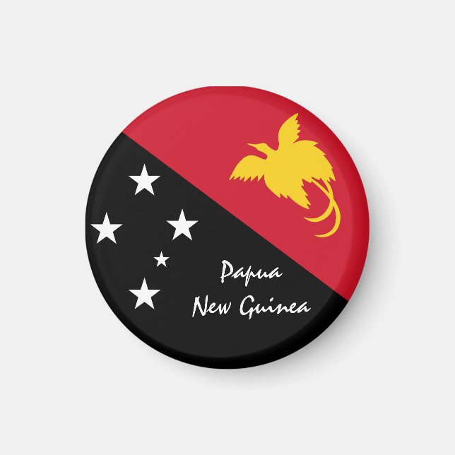 Papua New Guinea flag & Oceania travel/sports fans Magnet (Front)