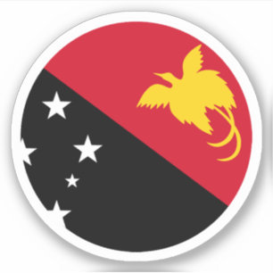 Papua New Guinea Flag Round Sticker