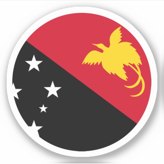 Papua New Guinea Flag Round Sticker (Front)
