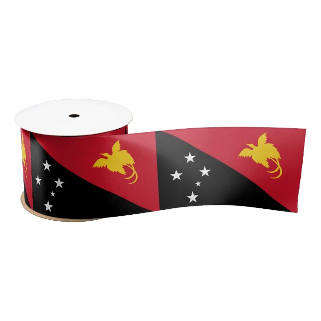 Papua New Guinea Flag Satin Ribbon (Spool)
