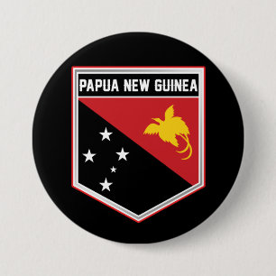 Papua New Guinea Flag Shield 7.5 Cm Round Badge
