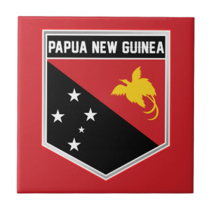 Papua New Guinea Flag Shield Tile
