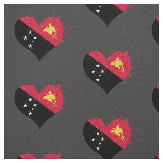 Papua New Guinea Flag Shining Unique Fabric (Swatch)
