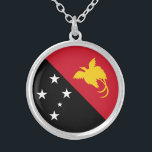 Papua New Guinea Flag Silver Plated Necklace<br><div class="desc">Patriotic flag of Papua New Guinea.</div>
