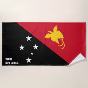 Papua New Guinea Flag Splendid Patriotic Beach Towel