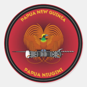 Papua New Guinea Heritage Emblem Classic Round Sticker