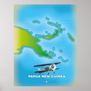 papua new guinea map. poster
