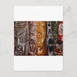 Papua New Guinea Masks Postcard