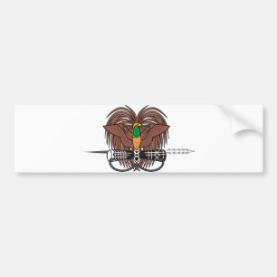 Papua New Guinea Official Coat Of Arms Heraldry Bumper Sticker