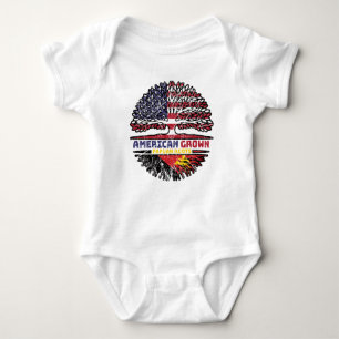 Papua New Guinea Papuan American USA Tree Roots Baby Bodysuit