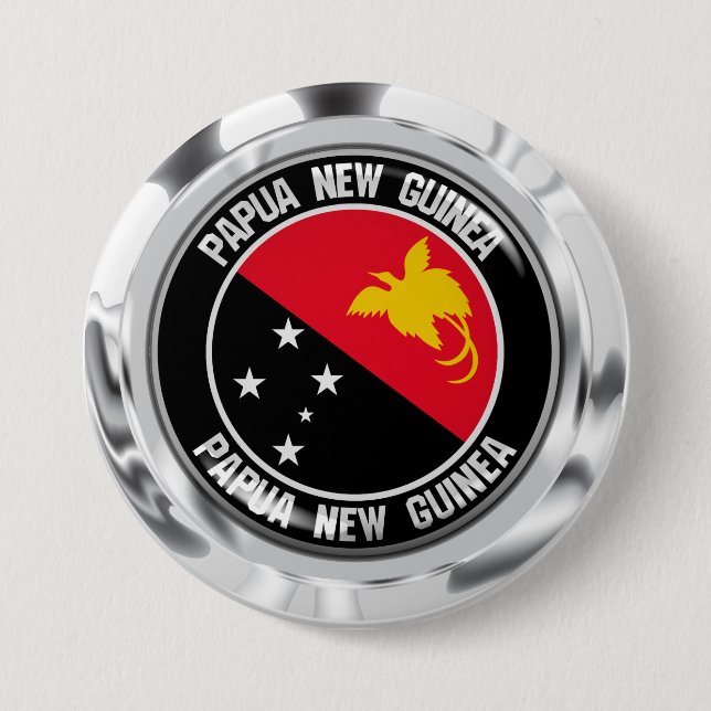 Papua New Guinea Round Emblem 7.5 Cm Round Badge (Front)