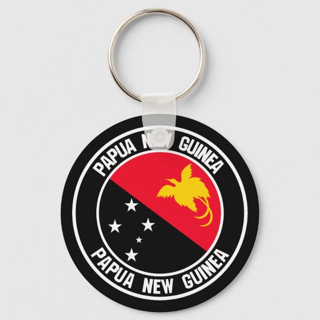 Papua New Guinea Round Emblem Key Ring (Front)