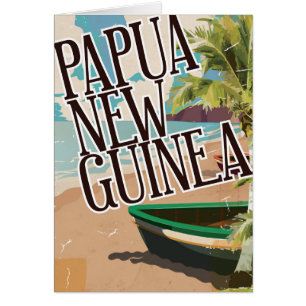 Papua New Guinea vintage travel poster art.