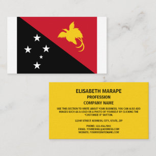 Papua New Guinean Flag, Flag of Papua New Guinea Business Card