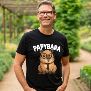 Papybara Funny Capybara Dad T-Shirt