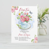  Par-tea birthday party cup filled with flowers