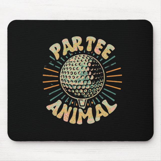 Par-tee Animal Funny Golf Golfer Let's Par Tee Tim Mouse Pad (Front)