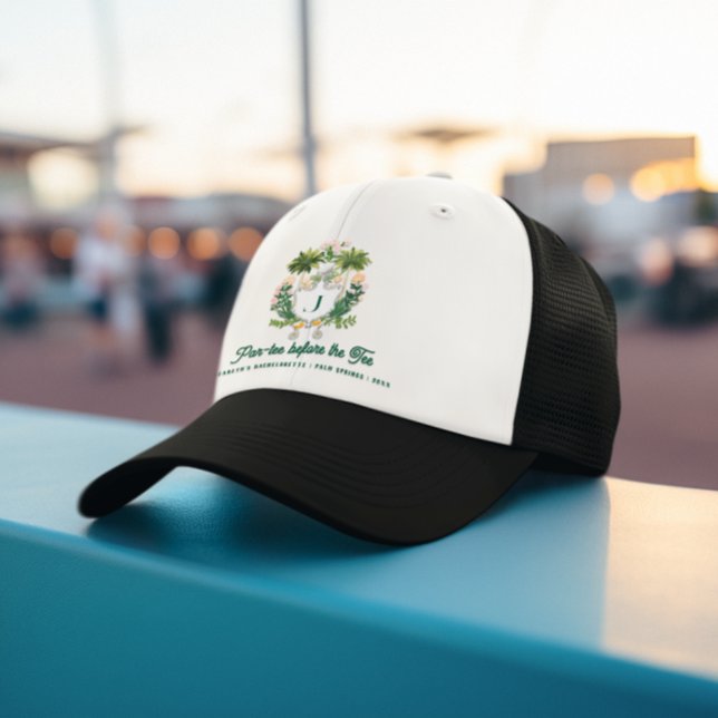 Par-Tee Bridesmaids Monogram | Golf Bachelorette Trucker Hat (Creator Uploaded)
