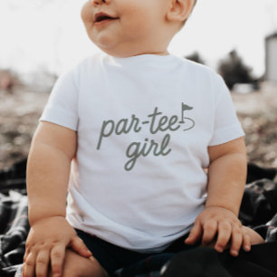 Par-tee Girl Golf 1st Birthday Sage Green T-Shirt