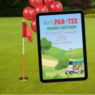 PAR-TEE, golf birthday Invitation