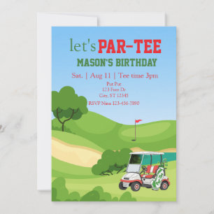 PAR-TEE, golf birthday Invitation