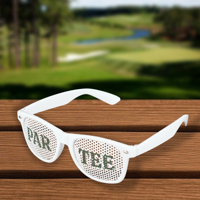 Par-Tee Golf Pun Fun Retro Sunglasses (Par-Tee Golf Pun Fun Retro Sunglasses by Ricaso. Perfect for bachelorette party bride and her crew)