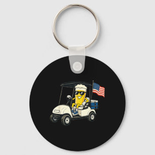 Par Tee In The Usa Funny Patriotic Beer Golf Cart Key Ring
