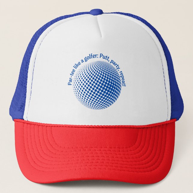 Par-tee like a golfer trucker hat (Front)