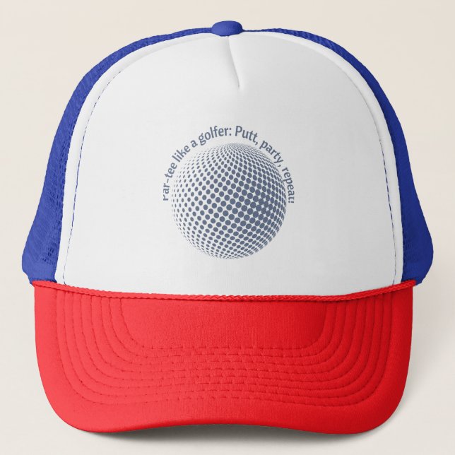 Par-tee like a golfer trucker hat (Front)