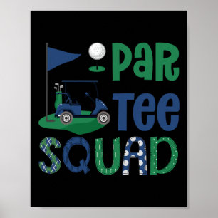 Par-tee Squad Golf Lover Birthday Party Family Mat Poster