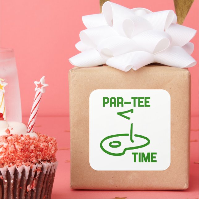 Par Tee Time Square Sticker (Party)
