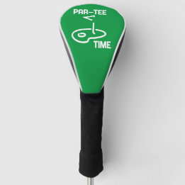 Par-Tee Time White   Golf Head Cover