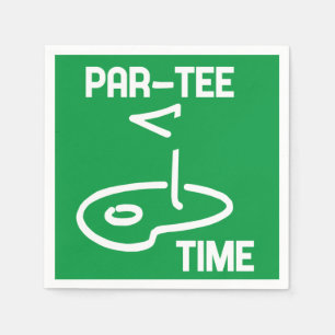 Par-Tee Time White Napkin