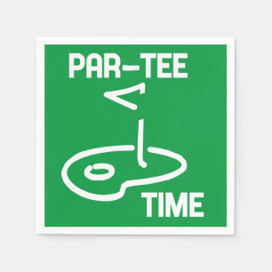 Par-Tee Time White   Napkin