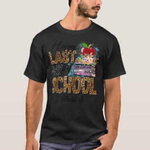 Para Happy Last Day Of School Summer Leopard Outfi T-Shirt