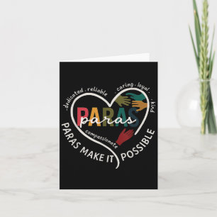 Para Heart Paraprofessional Teacher Paraeducator Card