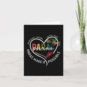 Para Heart Paraprofessional Teacher Paraeducator Card