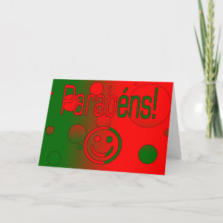 Parabéns! Portugal Flag Colours Pop Art Card